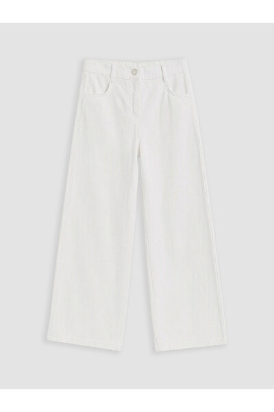 LC Waikiki Alita City Lcw Kids White Gabardine Plain Standard & Regular Girls...