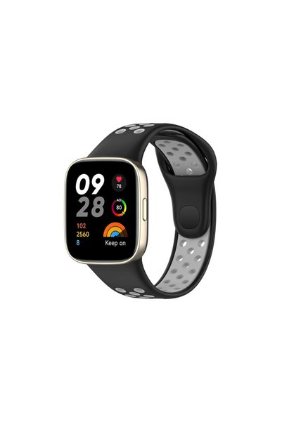 Toptan Bulurum Xiaomi Redmi Watch 3 Sport Perforated Band - Black-Grey