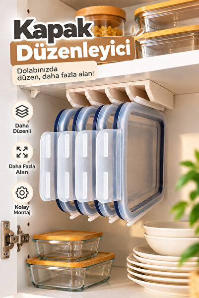 BOTE CONCEPT Dolap İçi Kapak Düzenleyici Organizer – Saklama Kabı Kapak Tutuc...