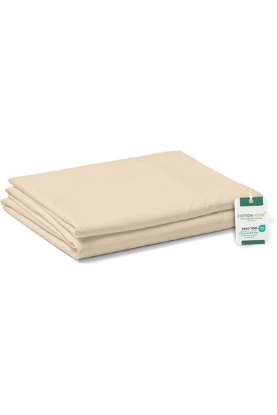 COTTON HOME ملاءة سرير فائقة النعومة، وردية اللون، مقاس كوين (220 × 240 سم)، ...