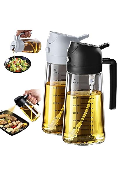 TrendPlain بخاخ زيت الزيتون 16 أونصة/470 مل للطهي - موزع زيت الزيتون 2 في 1 ل...