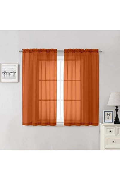 GENERAL Lecloud 36 Inch Black Curtains Sheer Tiers for Kitchen Set of 2 Piece...