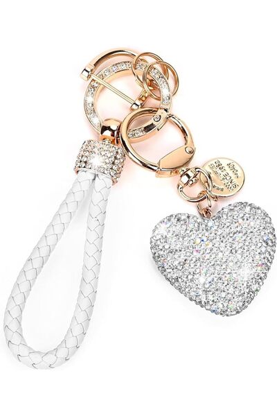 KASTWAVE Car Keychain for Women with Rhinestone Heart Shape Bling Girl Cute K...