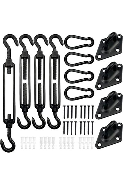 Paporich 44 Pcs Sun Shade Sail Hardware Kit for Rectangle & Triangle Shade Sa...