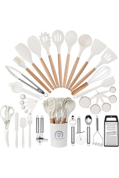 NIUBIER Kitchen Utensils Set, Cooking Spoon Set, Cooking Set, Silicone Cookin...