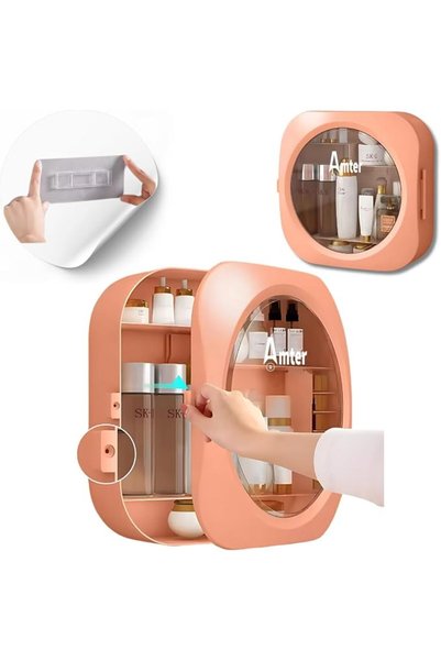 GENERAL Metr1 Wall-Mounted Multi-Functional Transparent Cosmetics Storage Box...