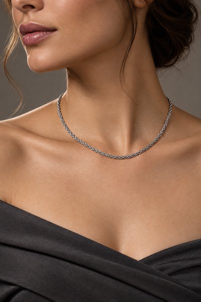 Boldy Stainless Steel Necklace - Mesh Chain Necklace - Steel Necklace - Mesh ...