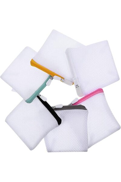 NALACAL 6Pcs Multi-Color Sandwich Thickened Polyester Mesh Laundry Bag For Mi...