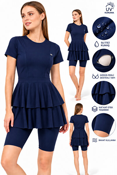 İYİBU Women's Shorts Dress Swimsuit Set Short Sleeve with Chest Pad Water Rep...