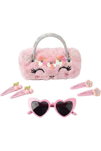 Sooo GOOD Sunglasses Set with Glittery Glasses Case, Shaped Shades and 4 Pcs ...