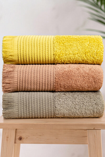 neşe home collection Havana 3'lü El & Yüz & Baş Havlu Seti - 50x100cm, 870gr-...