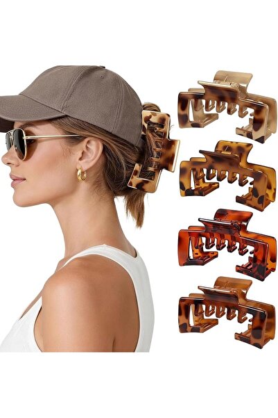 Yelajoy 4 PCS Large Hair Clips for Baseball Cap, 4.1 Inch Hat-Friendly Claw C...