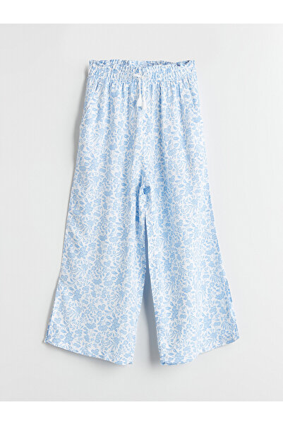 LC Waikiki Two Mt Shop Quality Lcw Kids Blue Elastic Waist Floral Girls' Pants