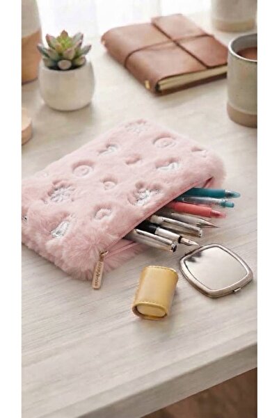 viberia Plush Furry Pen Holder and Makeup Bag Multi-Purpose Organizer Bag wit...