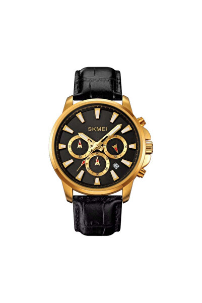 Skmei Aναλογικό ρολόι χειρός - - 2071 - Black-Gold/Leather Black