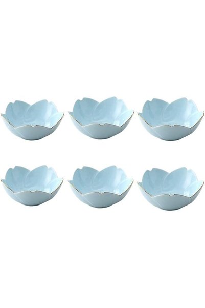 KASTWAVE Japanese Style Soy Sauce Dish Set of 6, Cherry Blossom Porcelain Sma...