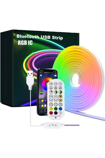 UanTii أضواء نيون RGBIC، تعمل بـUSB 5 فولت مع تحكم عبر تطبيق البلوتوث، مزامنة...