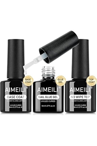 AIMEILI برايمر للأظافر، مزيل الرطوبة، طبقة أساسية وطبقة علوية للأظافر، برايمر...