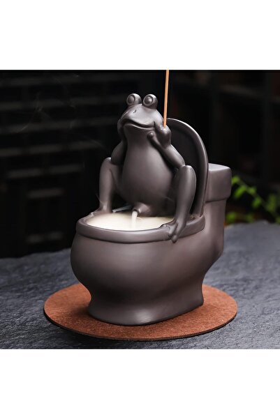 Generic ChangWanna Frog Incense Holder Waterfall - Ceramic Cone Backflow Ince...