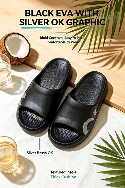 GlobalOne Mart Trendy Street Style Slides Bold Logo Design