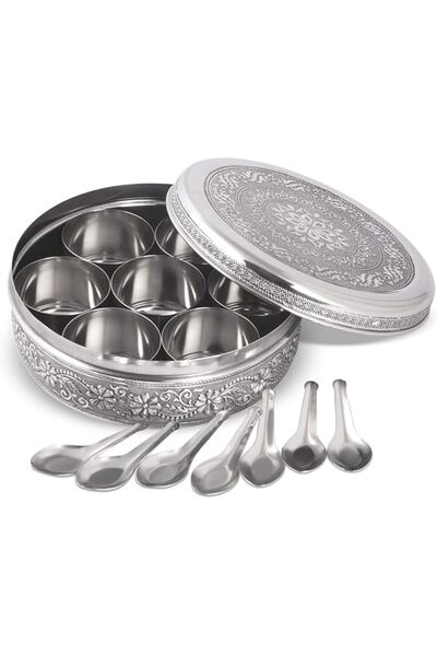 GENERAL KSJONE Designer Spice Container Masala Dabba With 7 Compartments, Mas...