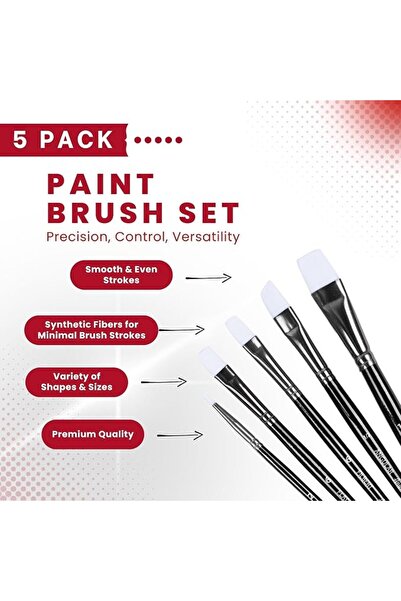 Generic Acrylic Paint Brush Set Shoe paint Brush set (5 pcs)