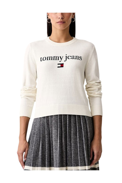 Tommy Hilfiger Γυναικείο Πουλόβερ Εκρού Tommy Jeans DW0DW23356-YBH