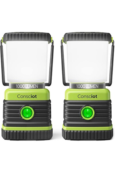 Generic Consciot 1000LM Battery Powered LED Camping Lantern, 4 Light Mode, Di...