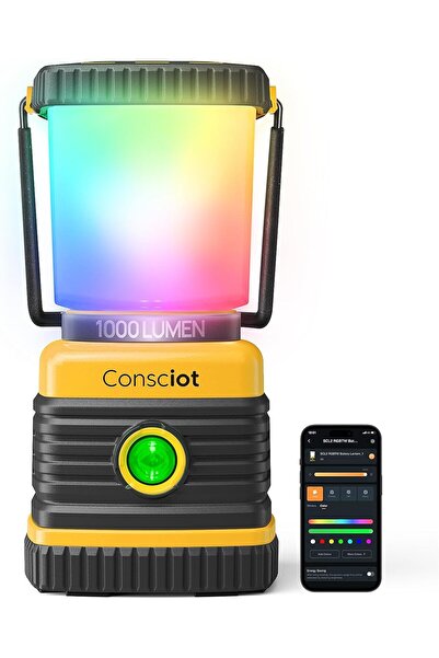 Generic Consciot 1000LM Battery Powered LED Camping Lantern, 4 Light Mode, Di...