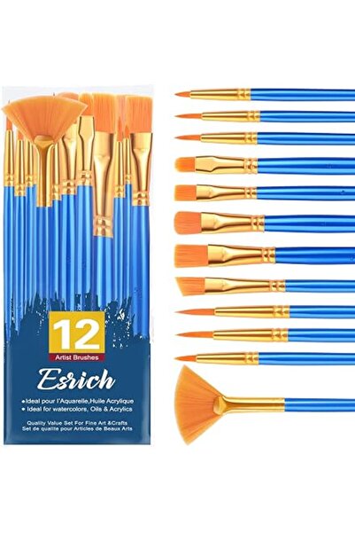 Generic ESRICH Paint Brushes Set,1pack/12pcs Nylon Hair Round-Pointed Tip Acr...