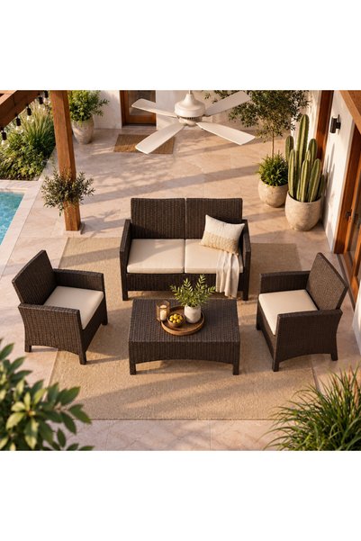 Top Plastic طقم راتان1 PF501 - 4 مقاعد