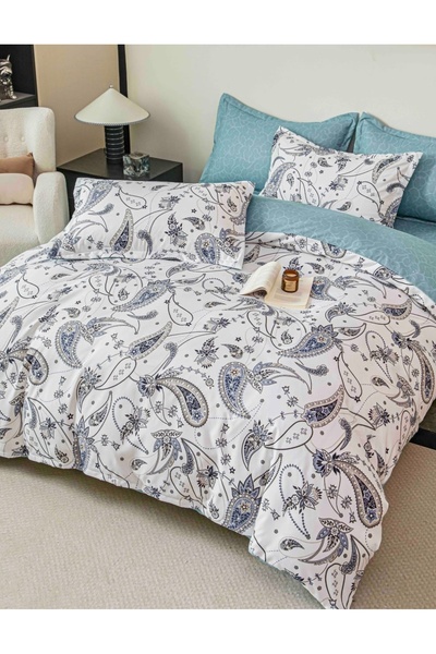 JOJO HOME Lenjerie de Pat 2 Persoane, Tip Finet, 6 Piese, Cearsaf cu Elastic,...