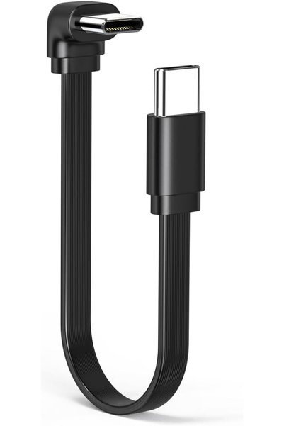 NALACAL كابل USB 2.0 من النوع C ذكر إلى ذكر بزاوية 90 درجة، مسطح ومرن بطول 8 ...