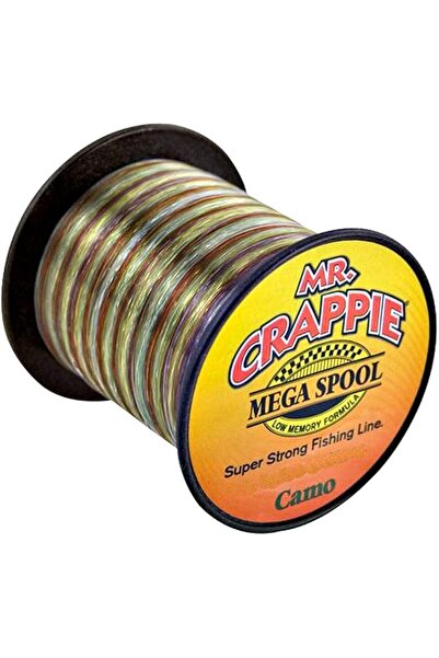 GENERAL خيط صيد مونوفيلامنت ماركة Mr. Crappie Mega Spool من Lew's، ذو ذاكرة م...