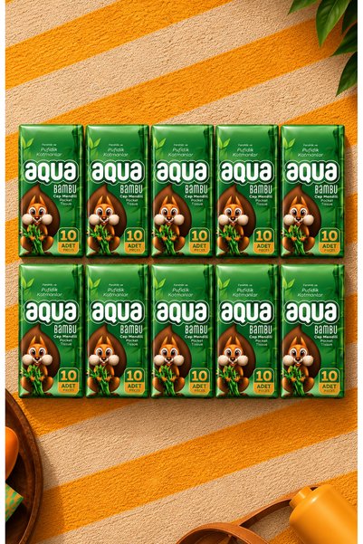 Aqua Bambu Cep Mendili 10’lu 10 Adet