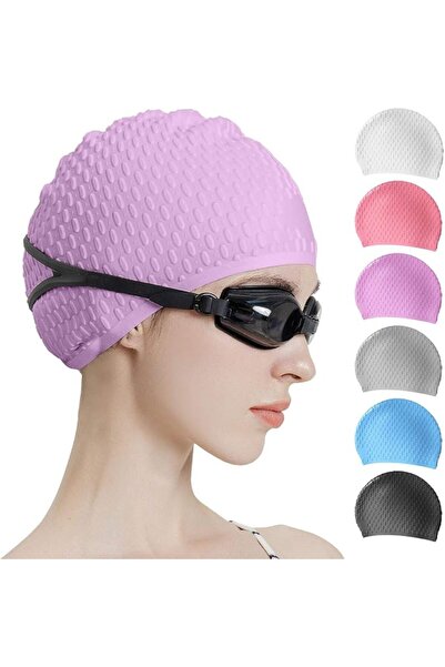 Tripsky Silicone Swim Cap,Comfortable Bathing Cap Ideal for Curly Short Mediu...
