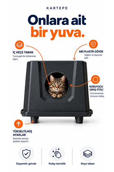 kartepe Dış Mekân Plastik Kedi Evi Outdoor