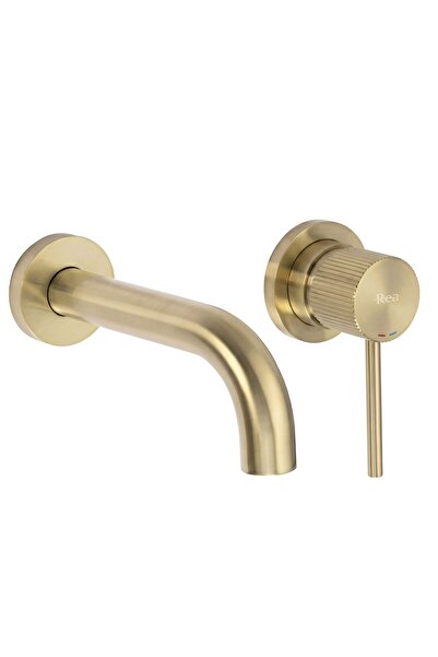 Rea Βρύση Νιπτήρα Lungo Stripe Brush Gold