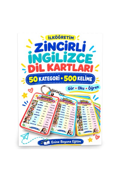 Enine Boyuna Eğitim Laminated Primary English Language Charts with Chain