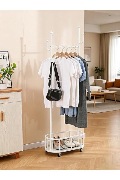 GENERAL BOOSDEN Metal Clothing Rack with Wheels, Rolling Clothes Rack for Han...