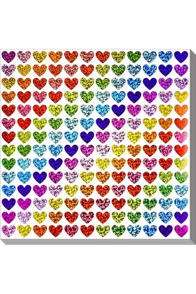 TERRIFI 2500 Pcs Heart Stickers, Glitter Colored Stickers, Self Adhesive Smal...