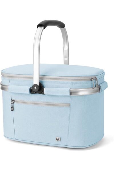 ALLCAMP OUTDOOR GEAR سلال نزهة معزولة، سلة تسوق، حقيبة تبريد قابلة للطي ومحمو...