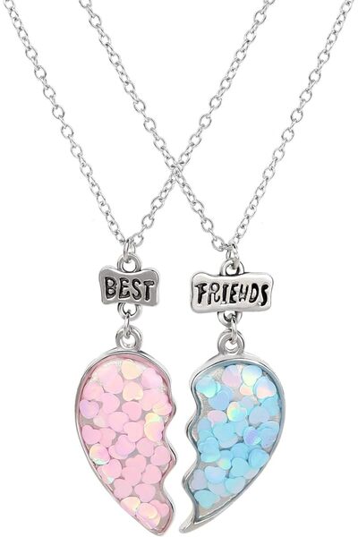 ASKIND Bff Necklace for 2 - Matching Heart Pendant Necklaces for Best Friends...