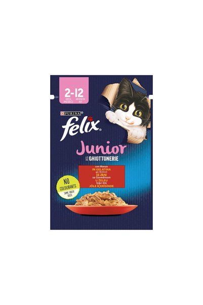 FELIX Yavru Kedi Yaş Maması 85g Sığır Etli Tam Besleyici 6'li Avantaj Paketi - 6 Adet