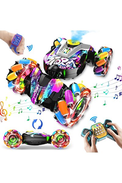 Giftry Masina Stunt RC cu telecomanda, control prin gesturi, lumini, muzica, ...