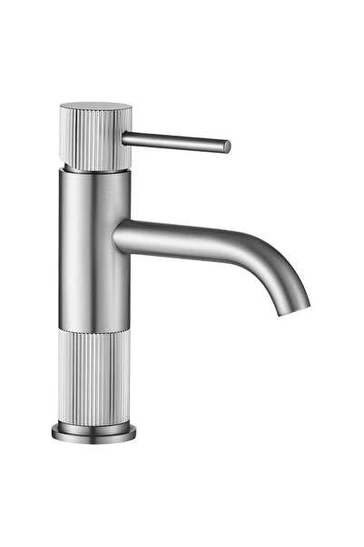 Rea Μπαταρία Νιπτήρα Lungo Stripe Brush Nickel Low