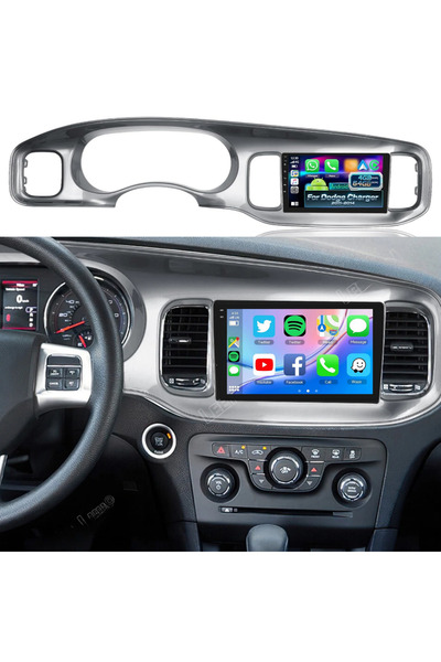Carplayer شاشة أندرويد لسيارة دودج تشارجر مع إطار موديل 2011-2014، تدعم كار ب...