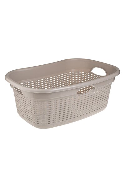 DD SHOP Lighean Rufe Dreptunghiular Perforat din Plastic Bej 60L - Cosuri Gau...