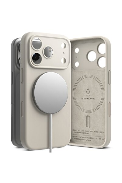 Ringke Husa Telefon Silicone MagSafe, pentru iPhone 18 Pro Max, Crem