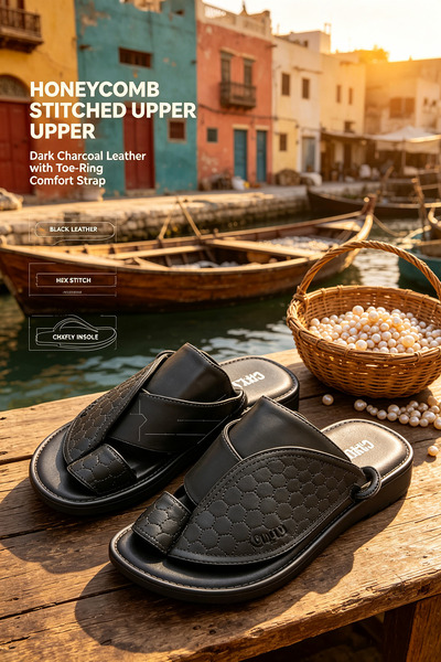 VivoGlobal Shop Premium Leather Toe-Ring Slides Comfort Flat Sole